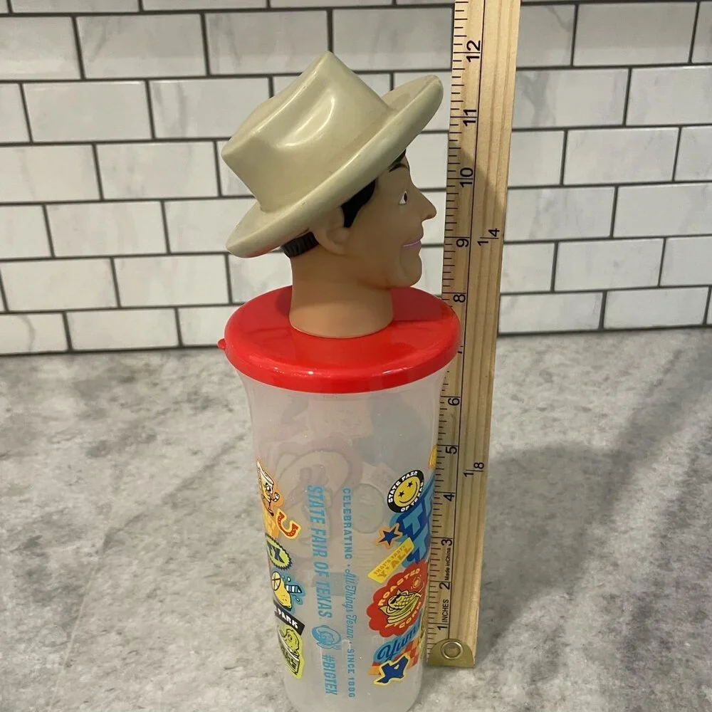 Berk State Fair Of Texas Big‎ Tex Tumbler Cup Lid Figural Novelty Vintage